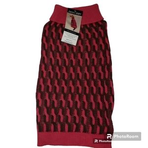 Zack & Zoey Color Twist Pullover MEDIUM Dog Sweater Pink/Black Cozy Petcore NWT